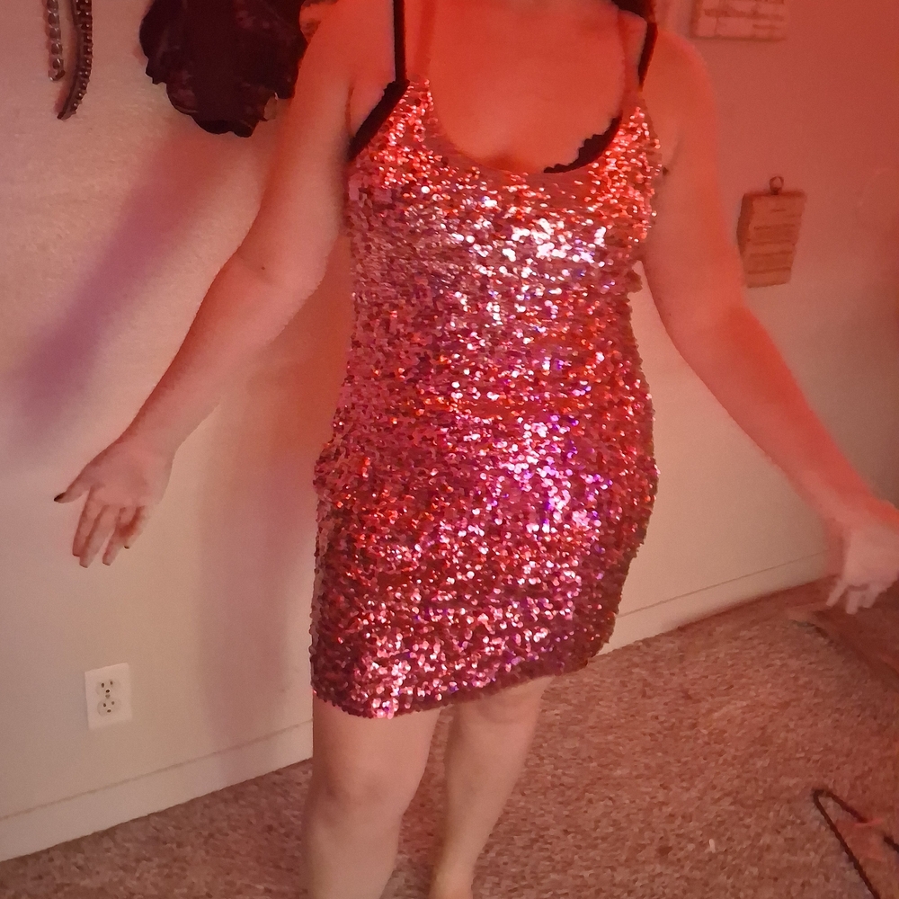 Sequin Party Dress - Pink